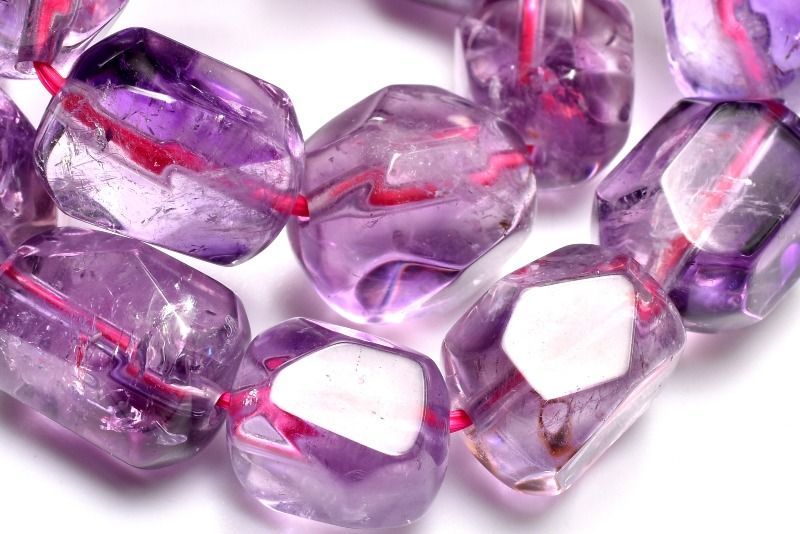  １点物 内包の宝庫 スーパーセブンアメジスト 11 15 x 10 12 mm 原石ラフカット ブレスレット パワーストーン 天然石 _MC 580 ブレスレット バングル アクセサリー