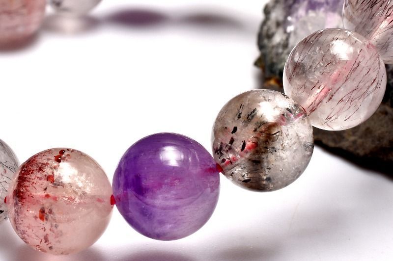 １点物 マルチ スーパーセブン 10.5 mm ブレスレット パワーストーン 天然石 _MC 605