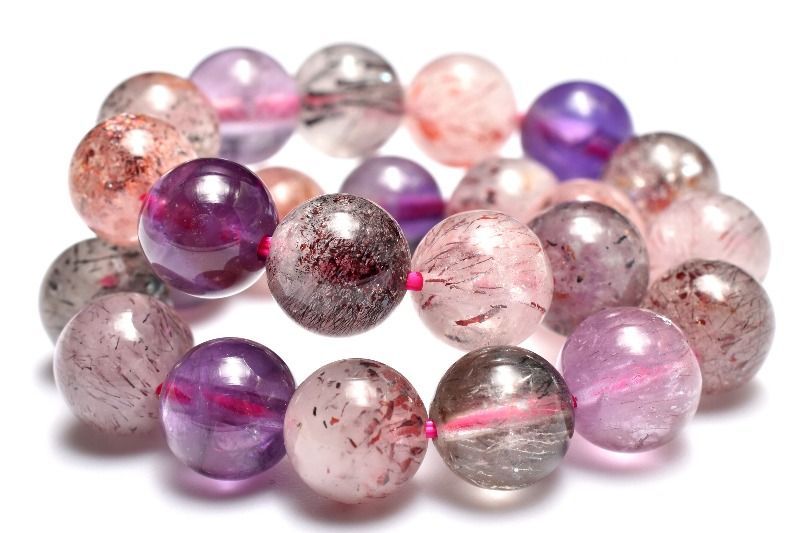 １点物 上質 マルチ スーパーセブン 7.5 mm ブレスレット パワーストーン 天然石 _MC 658