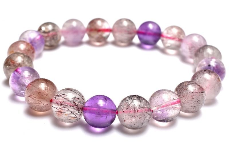 １点物 上質 マルチ スーパーセブン 9.5mm ブレスレット パワーストーン 天然石 _MC661