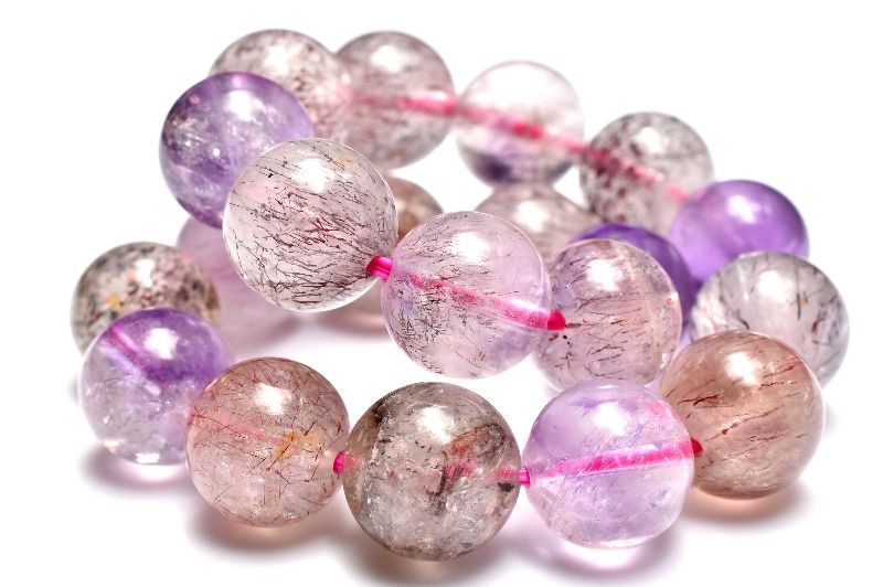 １点物 上質 マルチ スーパーセブン 9.5 mm ブレスレット パワーストーン 天然石 _MC 661