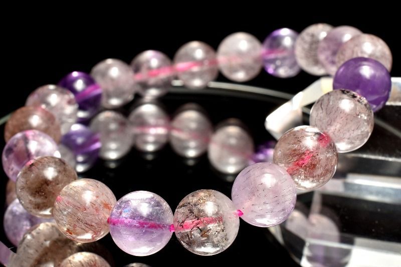  １点物 上質 マルチ スーパーセブン 9 5 mm ブレスレット パワーストーン 天然石 _MC 661 ブレスレット バングル アクセサリー