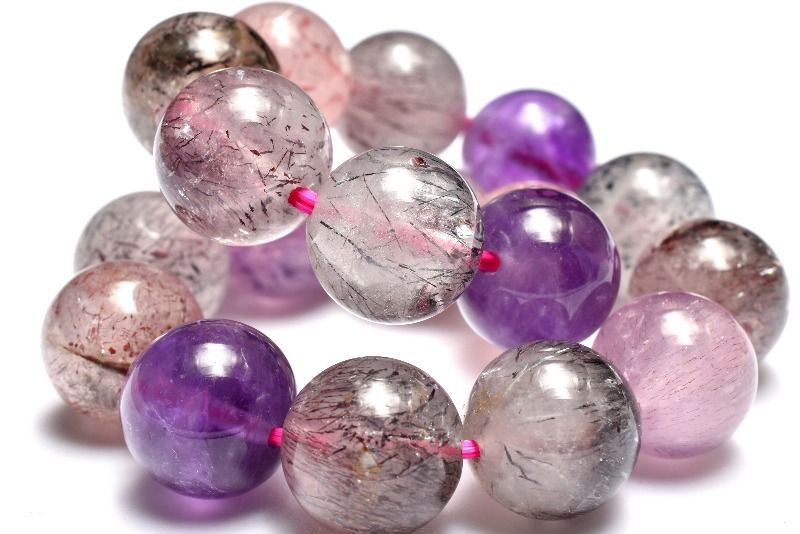 １点物 上質 マルチ スーパーセブン 11 mm ブレスレット パワーストーン 天然石 _MC 666