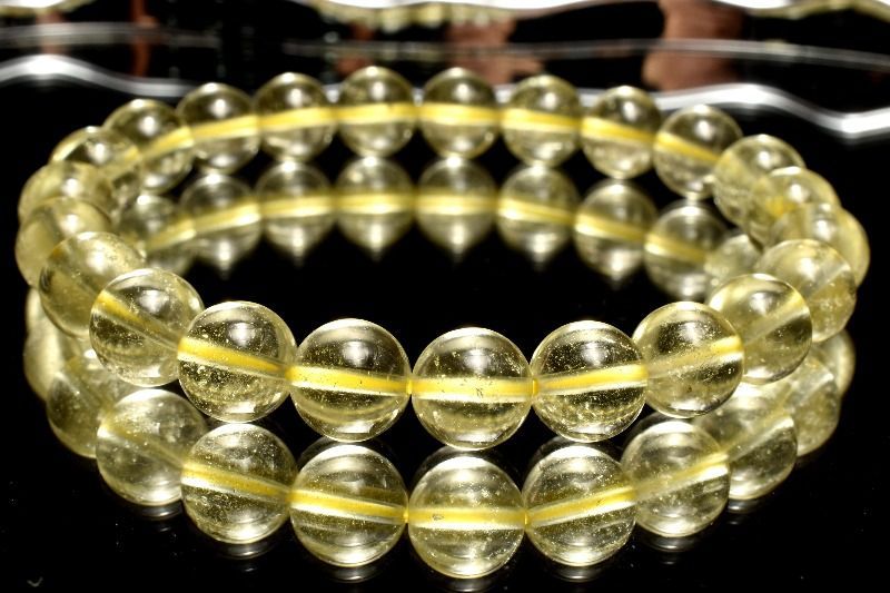 １点物 AAA透明 リビアの宝石 リビアングラス 8.5 mm ブレスレット パワーストーン 天然石 _MC 688