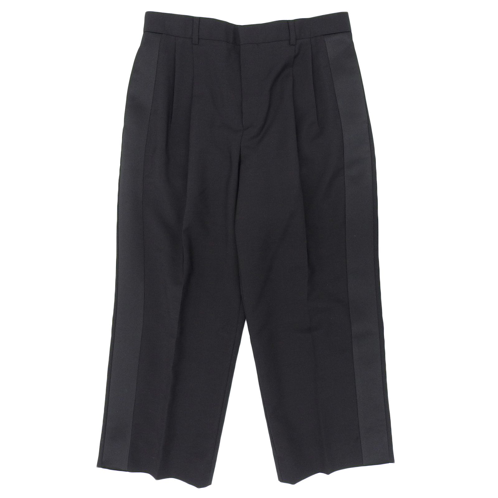 CELINE セリーヌ 2P792512R ウール100％ サイドストライプ クラシックタキシードパンツ スラックス ブラック 36 イタリア製 レディース