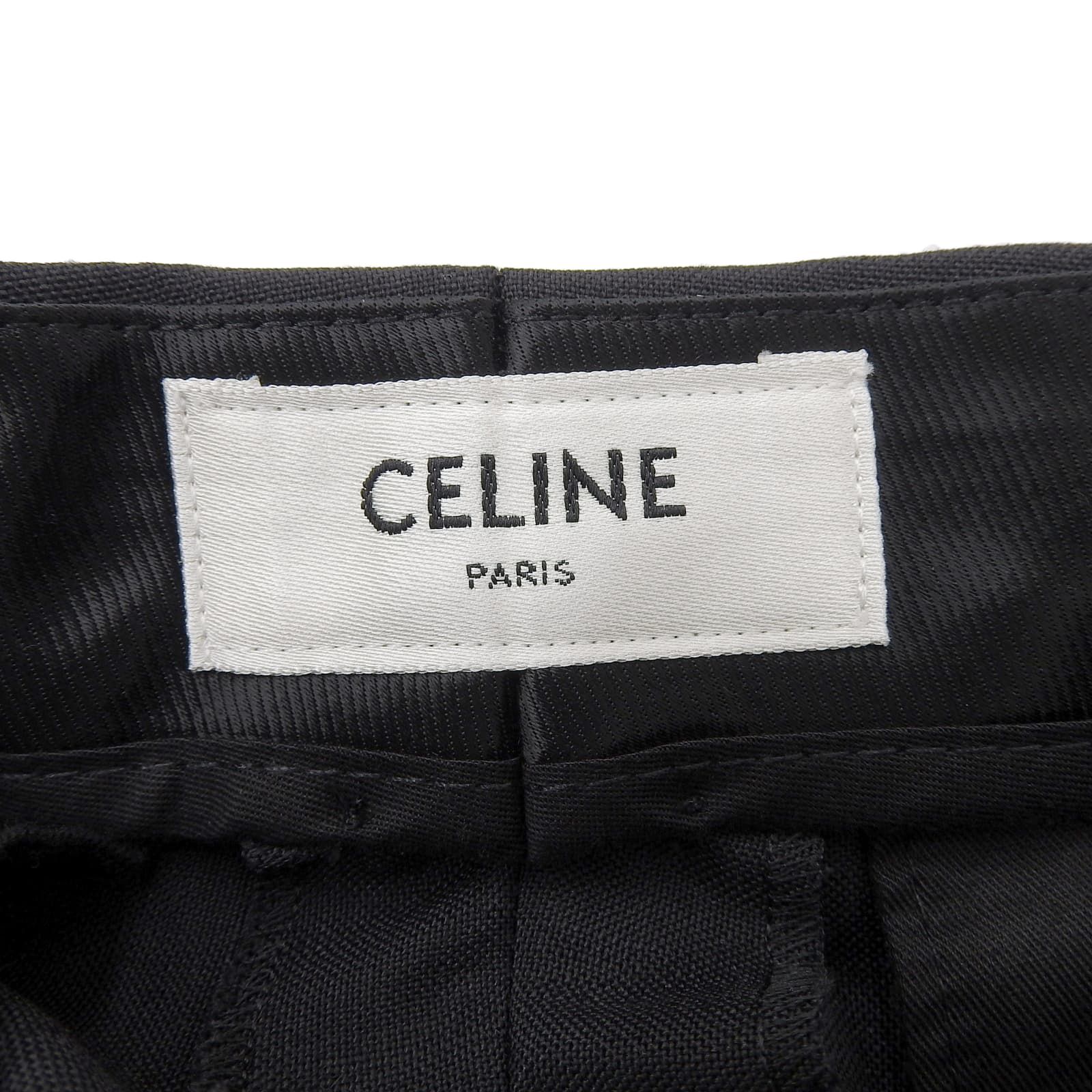 未開封品 CELINE セリーヌ 2P792512R ウール100％ サイドストライプ クラシックタキシードパンツ スラックス ブラック 36 イタリア製 レディース