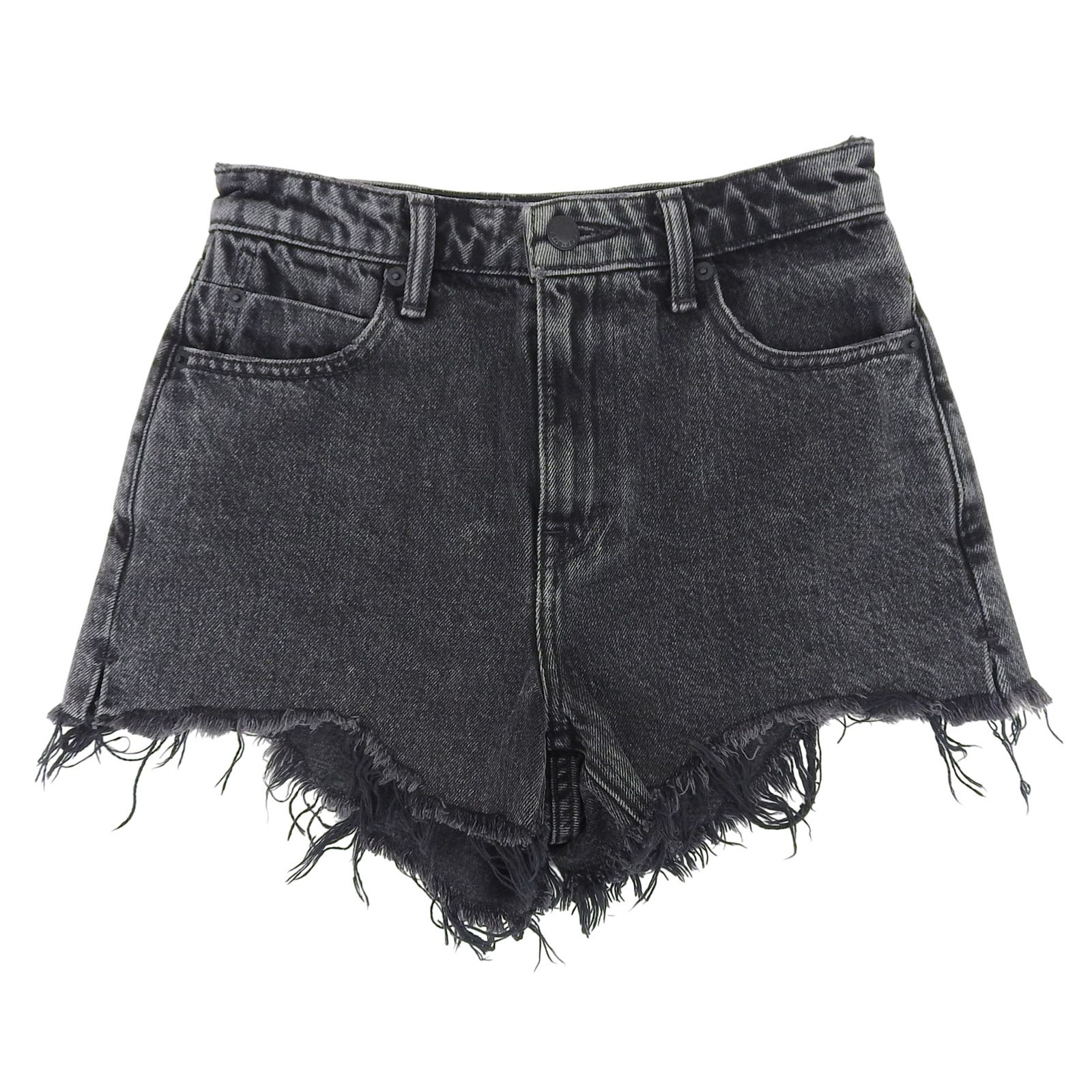 Alexander Wang アレキサンダーワン BITE High rise コットン100％ カットオフ ショートパンツ ブラック 24 レディース