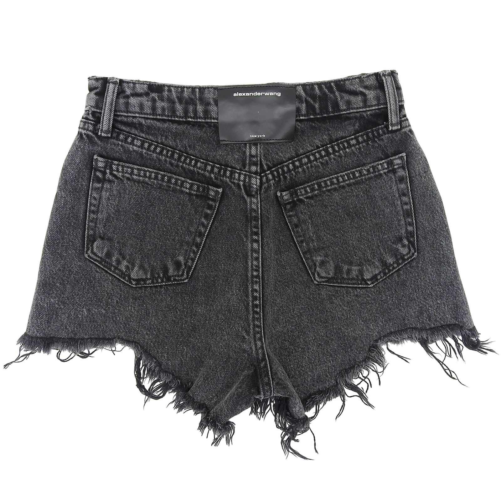 Alexander Wang アレキサンダーワン BITE High rise コットン100％ カットオフ ショートパンツ ブラック 24 レディース