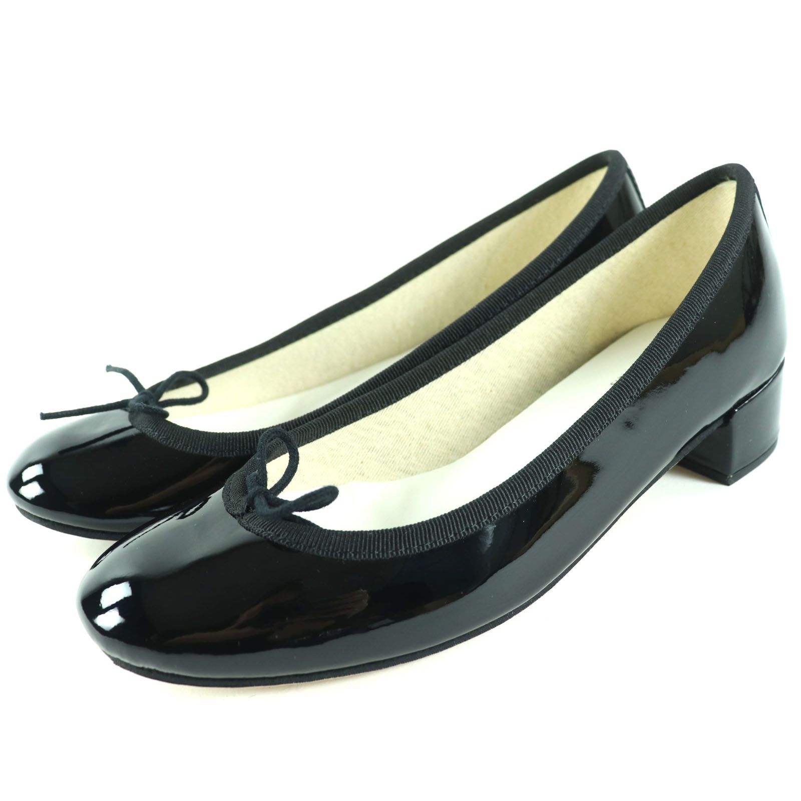 Repetto Cendrillon レペット サンドリオン VX 511 V camille リボンデザイン パテントレザーバレエシューズ ブラック 37 き フランス製 レディース