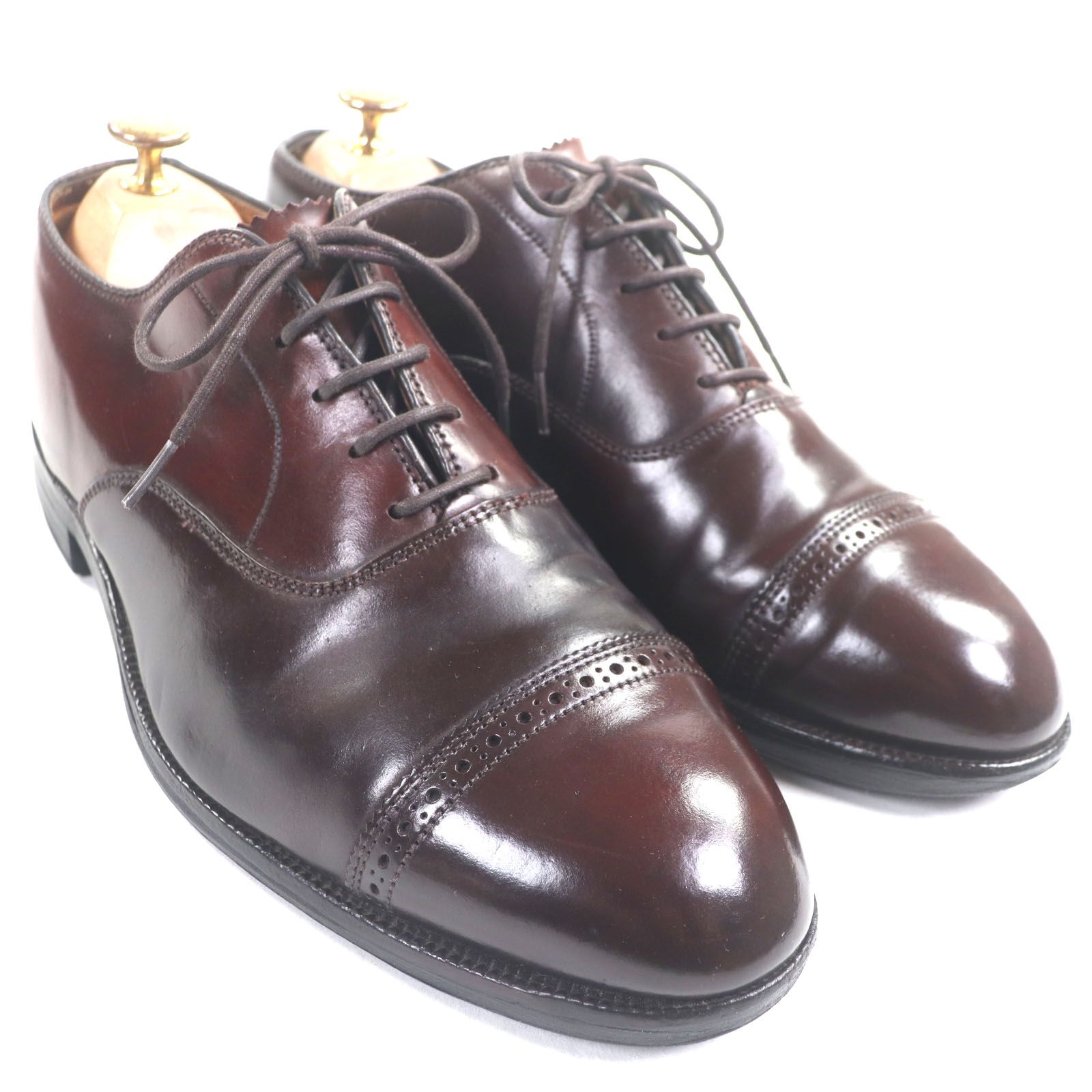 ALDEN オールデン 9015 コードバン パンチドキャップ レースアップ 内羽根 レザーシューズ バーガンディ 8 メンズ ビジネス