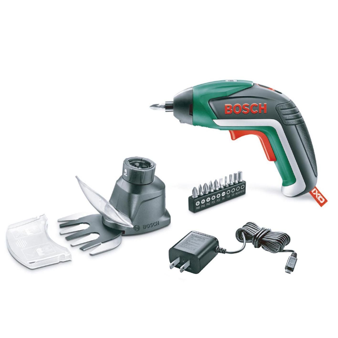 ボッシュ BOSCH コードレス電動ドライバー IXO5 正逆転切替 LEDライト ビット10本 充電器付き 園芸バリカンアダプターセット 通常品 園芸バリカンアダプター