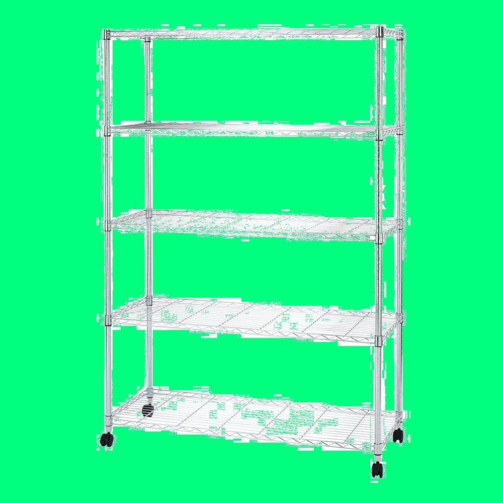 在庫 業務用 ポール径25 mmパーツ対応 防錆加工 キャスター付き 全体耐荷重400 kg頑丈 シェルフ 幅120×奥行46×高さ180 cm 収納棚 スチールラック 5段 幅120 キッチン収納EL 25-12185 メタルルミナスラック ルミナス互換 棚