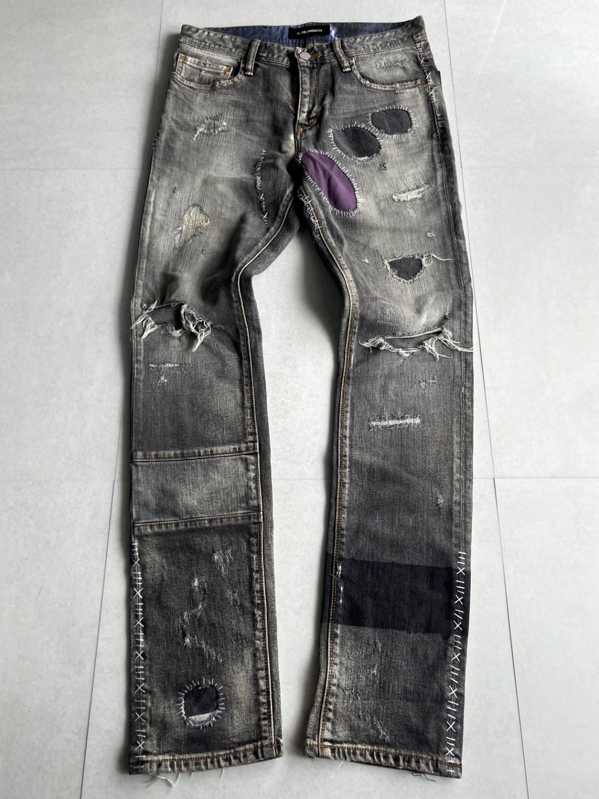 damaged denim pants フェノメノン ストレート ダメージ デニムパンツ y 2 k 00 s archive アーカイブ 裏原 ストリート ギミック