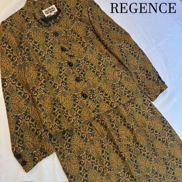 レジャンス REGENCE シルク90 レトロ調ペイズリー アンサンブルスーツ バブル時代風 サイズ 42