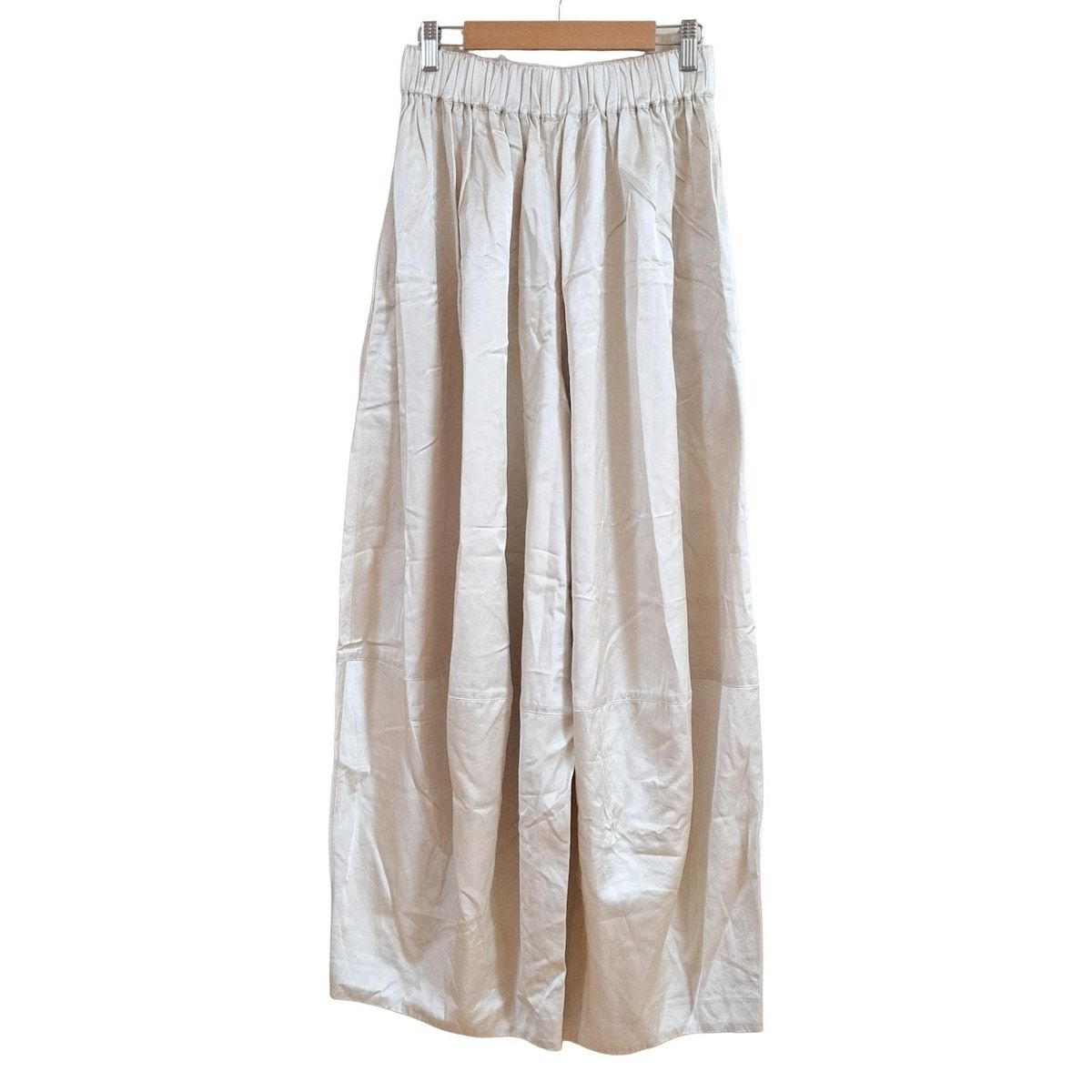 LOHEN ローヘン パンツ サイズ38 M レディース - ベージュ フルレングス ウエストゴム ワイドパンツ