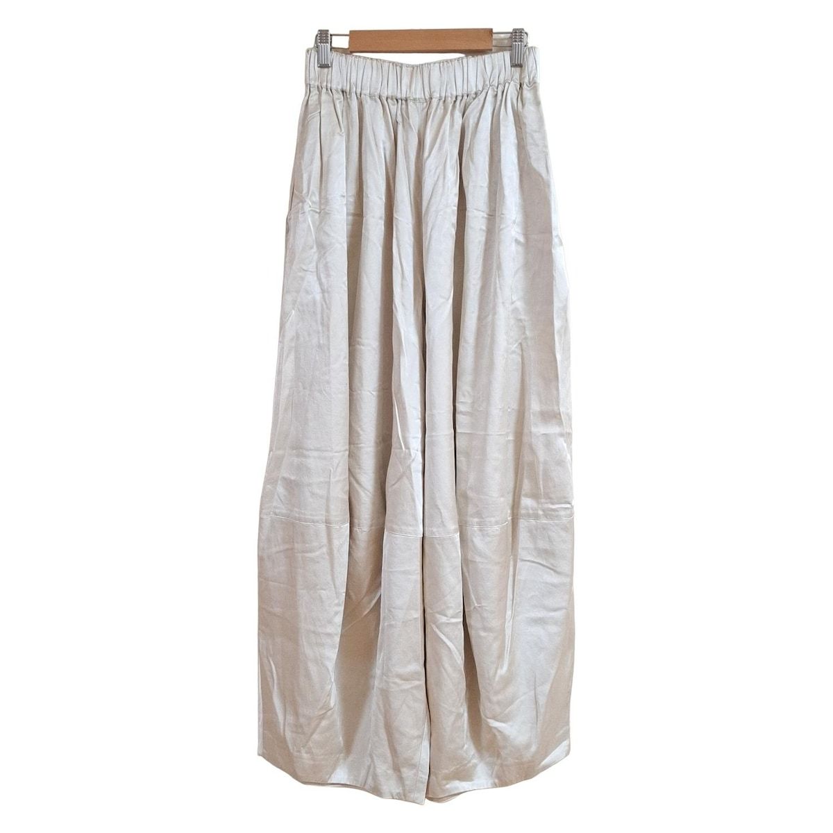 LOHEN ローヘン パンツ サイズ38 M レディース - ベージュ フルレングス ウエストゴム ワイドパンツ