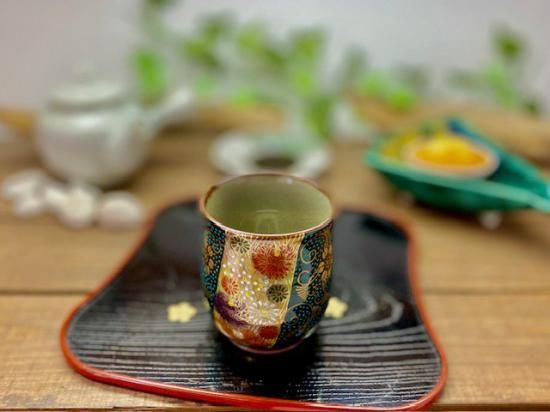 メーカー直送 九谷焼 夫婦湯呑 青粒 金花詰 裏絵 WWW_OPDRERGINERDOGAN_COM