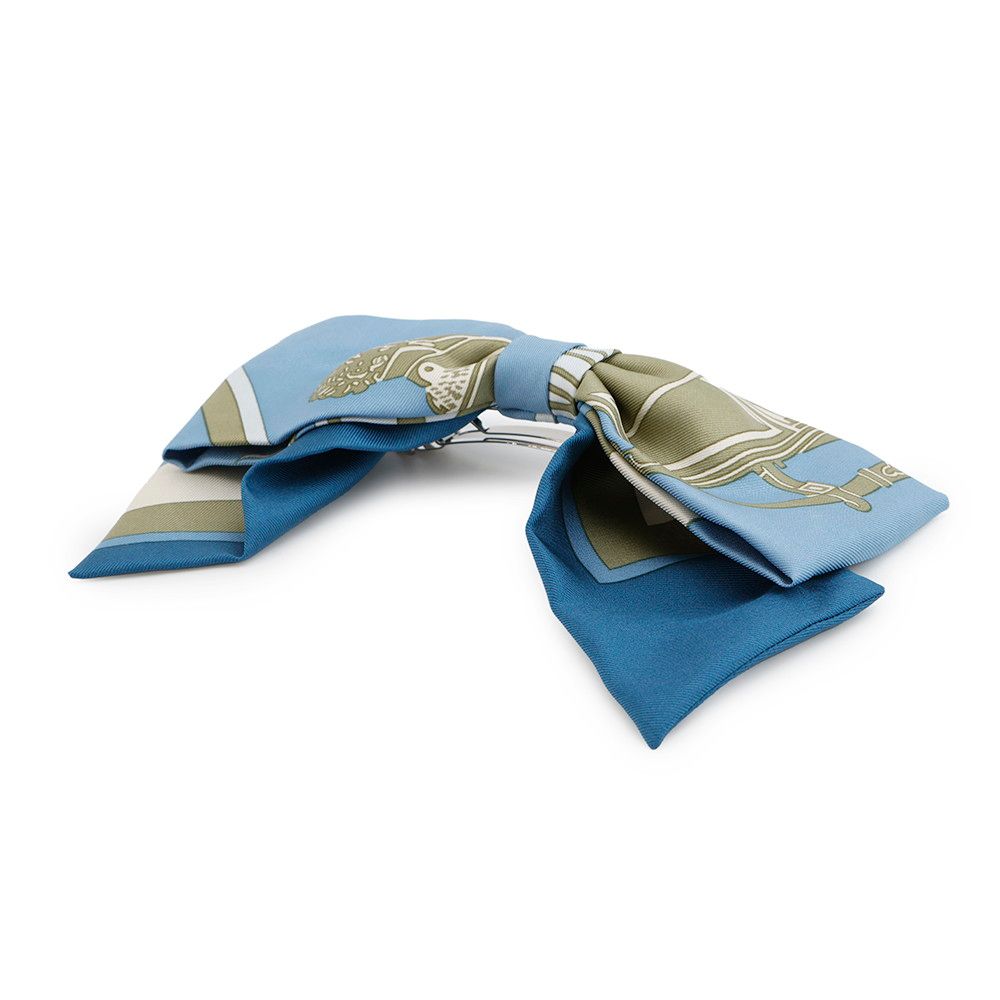 エルメス バレッタ グルネル エクスリブリス EX-LIBRIS シルク HERMES ヘア リボン