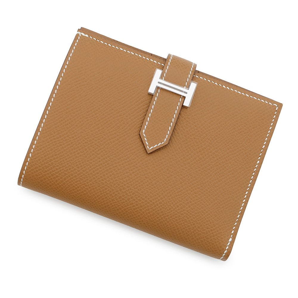 エルメス 二つ折り財布 ベアンコンパクト ゴールド シルバー金具 エプソン W刻印 財布