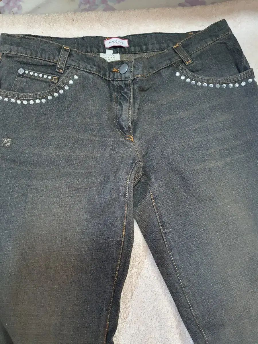  MAX-Co ストーン装飾 デニムパンツ その他 デニム ジーンズ
