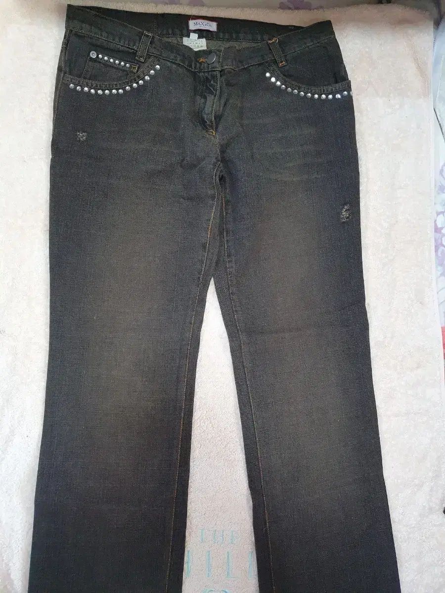 MAX-Co ストーン装飾 デニムパンツ
