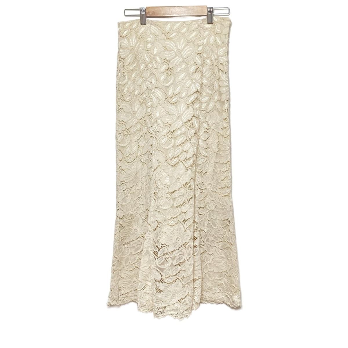 VERMEIL par iena ヴェルメイユ パー イエナ ロングスカート サイズ38 M レディース - ライトベージュ レース