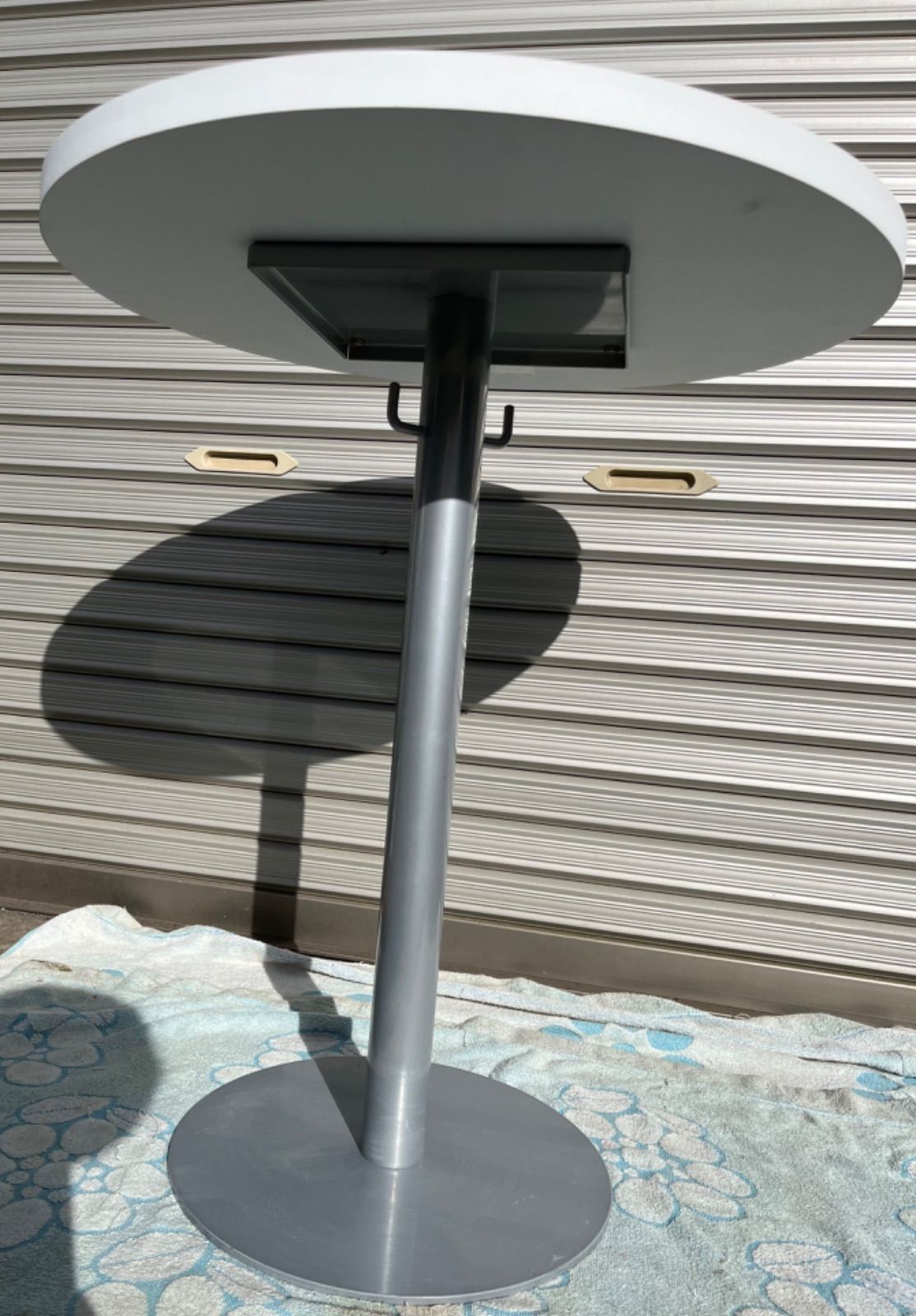 韓国風 丸テーブル ホワイト カフェテーブル 80cm 大理石風 丸 円形
