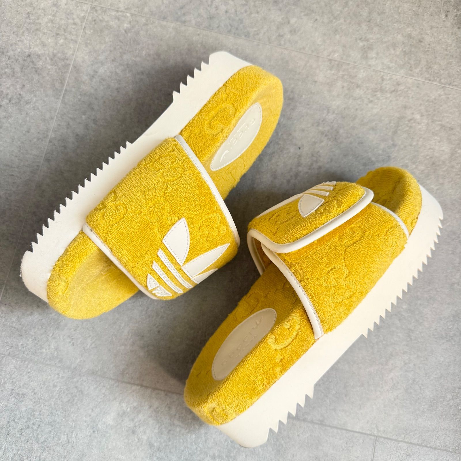 美品 GUCCI adidas グッチ アディダス コラボ レザー ファブリック 35