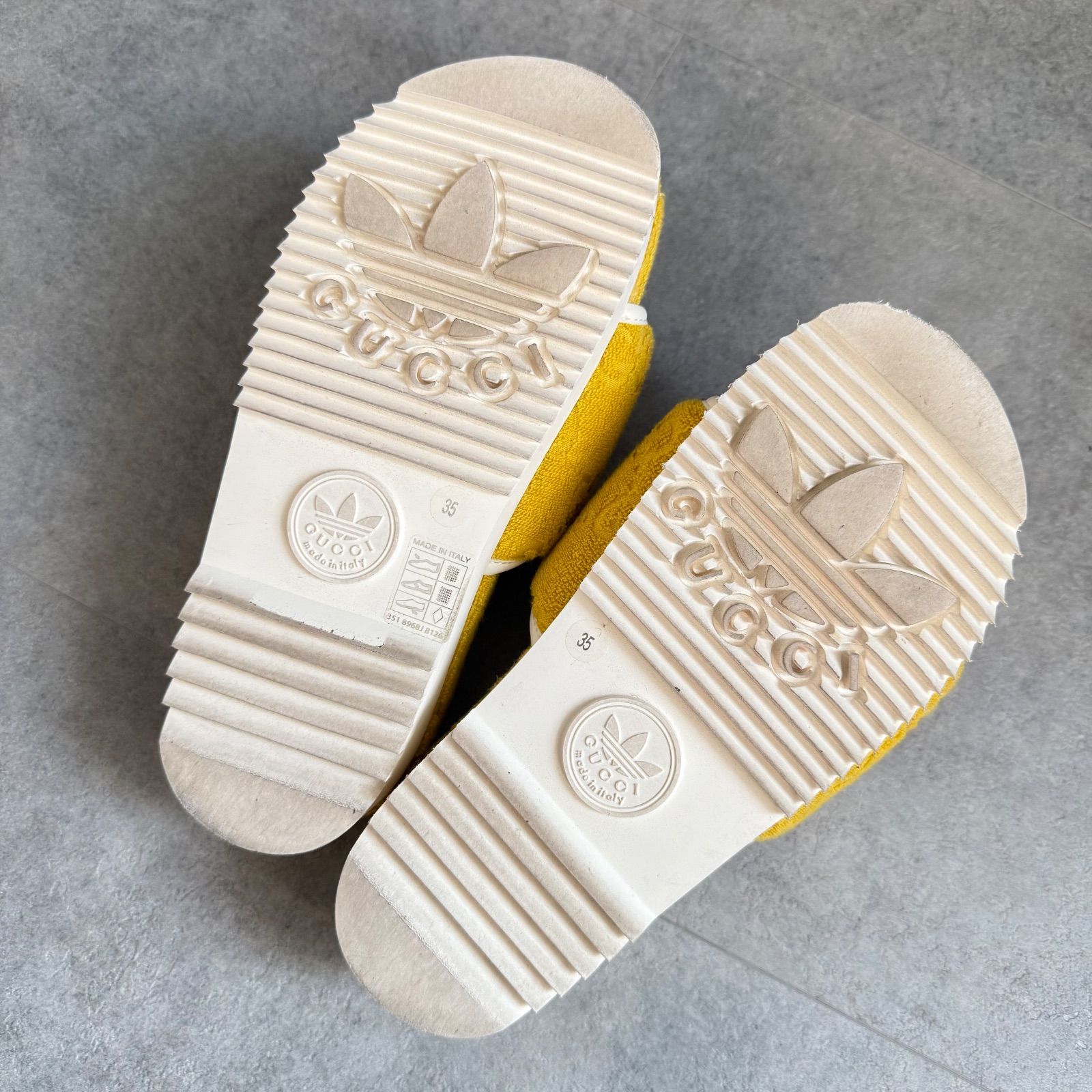 美品✨ グッチ アディダス レザー ファブリック 37 サンダル トレフォイル 美品 GUCCI adidas グッチ アディダス コラボ レザー ファブリック 35