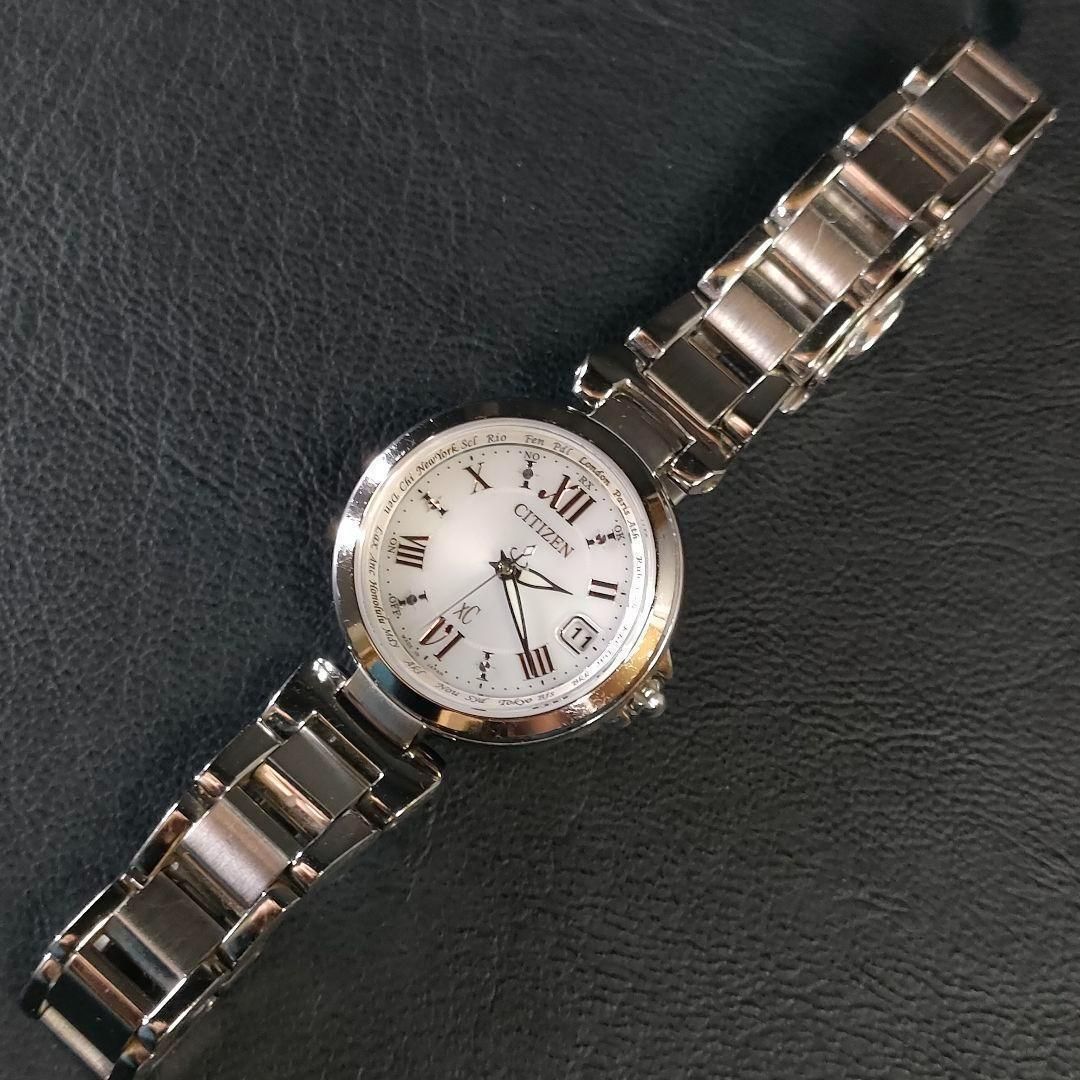 744-2 極美品 CITIZEN シチズン XC クロスシー ホワイト シルバー