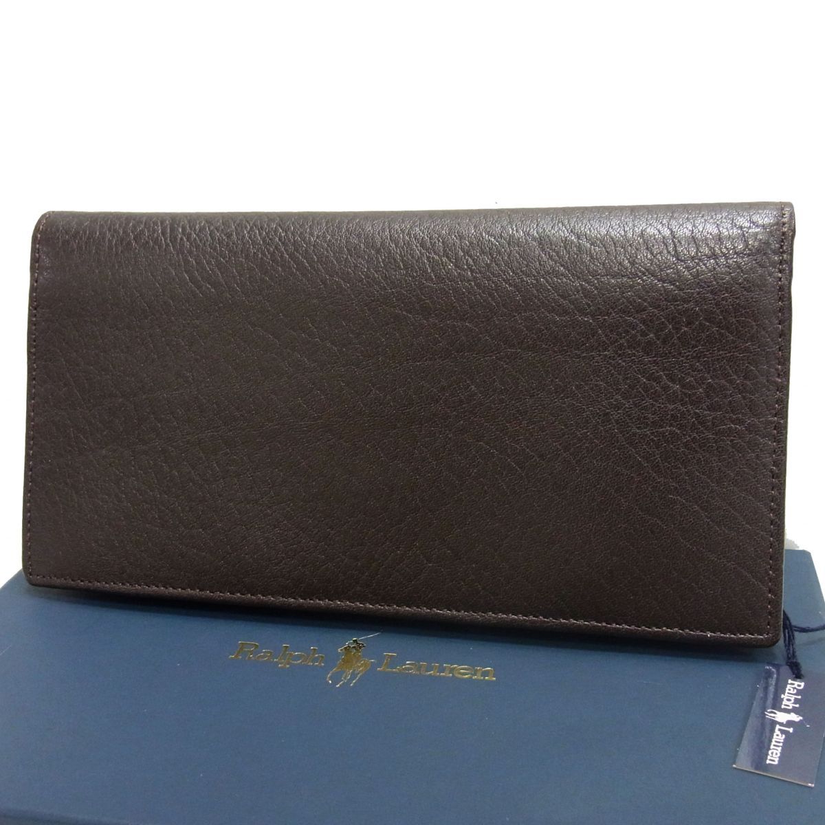 RALPHLAUREN ラルフローレン レザーロングウォレット 長財布 小銭入れ有 き メンズ ブラウン
