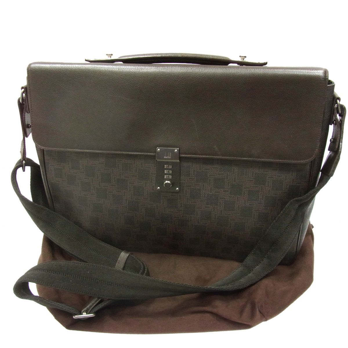 dunhill ダンヒル ビジネスバッグ ブリーフケース ダイヤルロック式 ショルダーバッグ メンズ