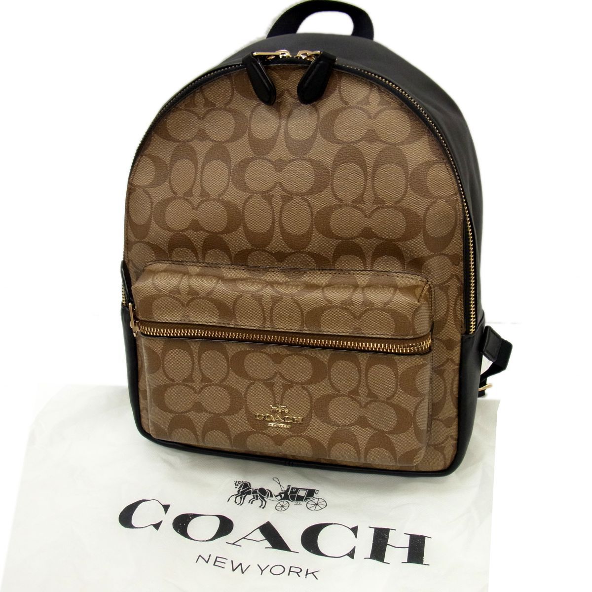 美品 定価7万円◇COACH F32200 チャーリー シグネチャーミディアム