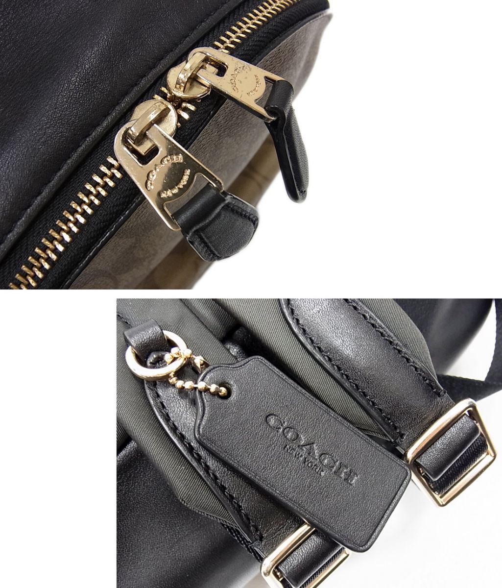 美品 定価7万円◇COACH F32200 チャーリー シグネチャーミディアム