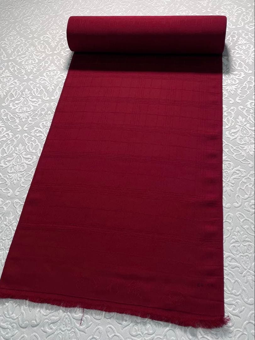  色無地 チェック 格子 きたつみ 反物 紋意匠 幾何学模様 正絹 SA 021 色無地 着物反物