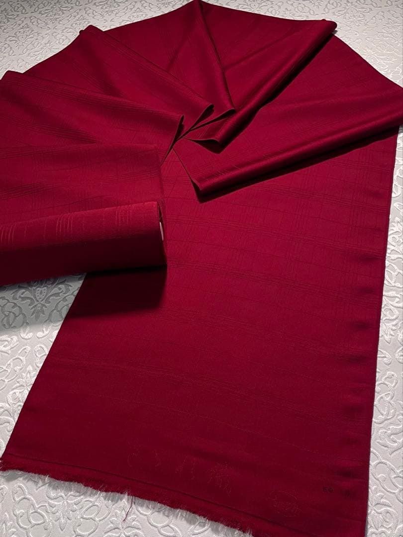 色無地 チェック 格子 きたつみ 反物 紋意匠 幾何学模様 正絹 SA 021