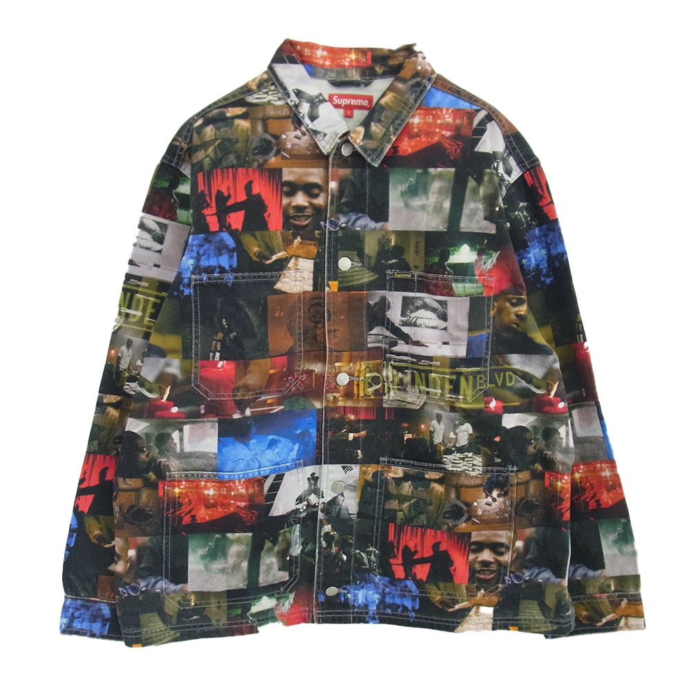 Supreme シュプリーム 21AW Nas DMX Collage Denim Chore Coat ナズ ムービーフォト 総柄 チョアコート カバーオールジャケット マルチ 系 L