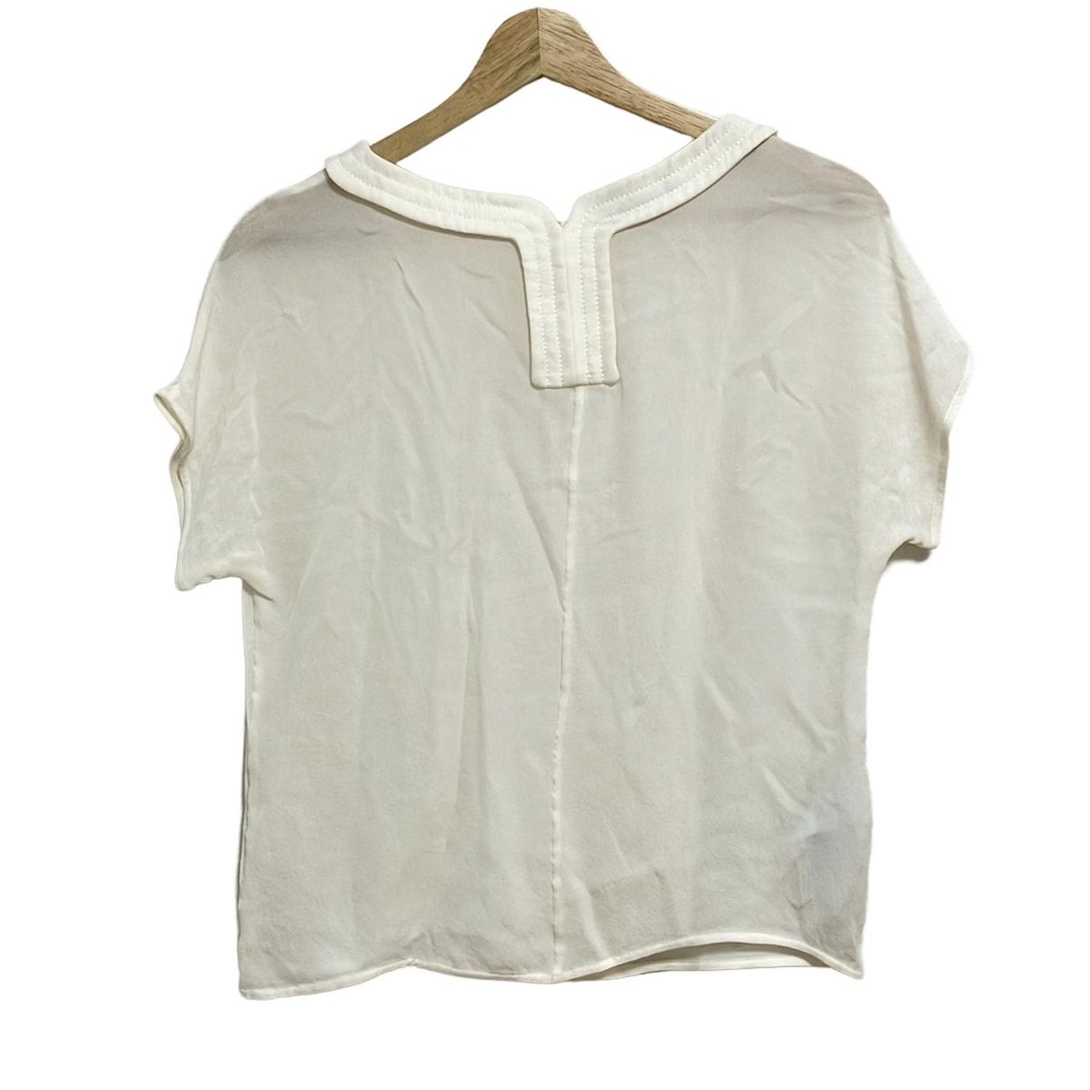 EMPORIOARMANI エンポリオアルマーニ 半袖カットソー サイズ38 S レディース - アイボリー シルク シースルー