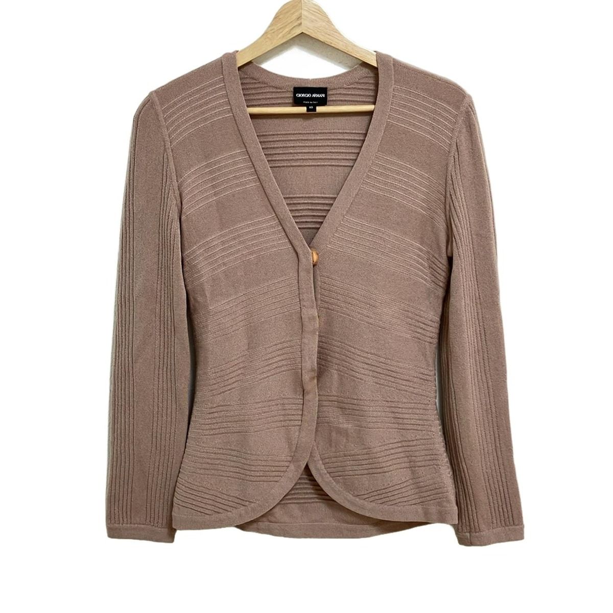 GIORGIOARMANI ジョルジオアルマーニ カーディガン サイズ40 M メンズ - ピンクベージュ 長袖