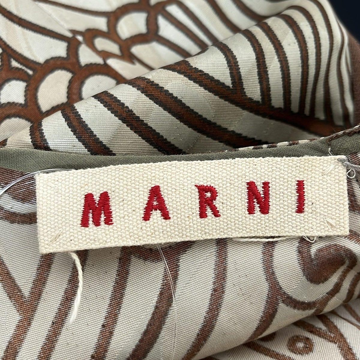 【新品】MARNI ワンピース（size:38） MARNI(マルニ) ワンピース サイズ38 S レディース - ベージュ×ブラウン