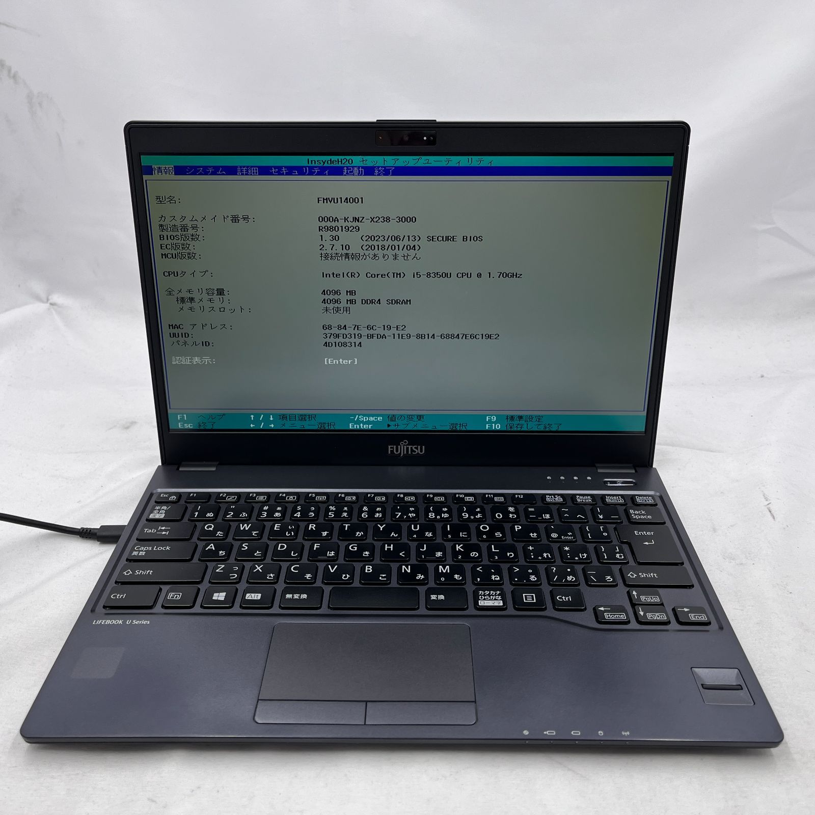 ジャンク 富士通 LIFEBOOK U938 S Core i5 8350U 4GB SSD 120GB 13.3インチ OS無し ノートパソコン RM629