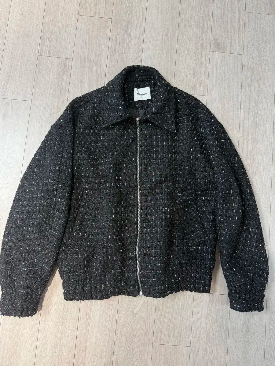 ブラック ツイード ブルゾン ジャケット 105