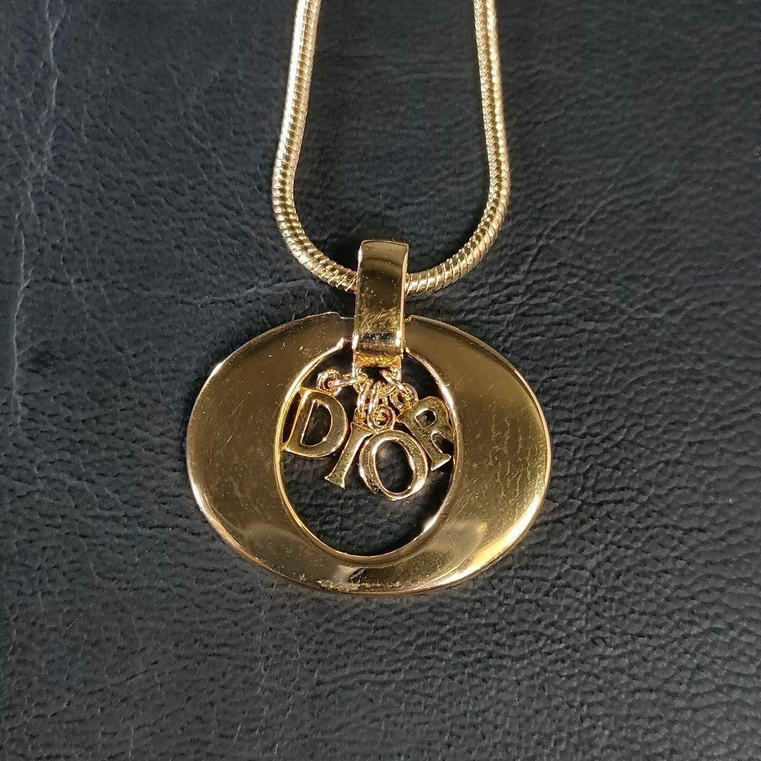 【極美品】ディオール　ヴィンテージ　サークル　ロゴ　ネックレス　ゴールド 701‐6 美品 Christian Dior クリスチャン ディオール ネックレス