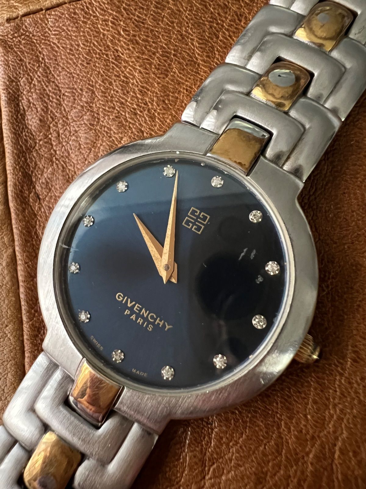 ジバンシー 時計 12Pダイヤ クオーツ 稼働品 男女兼用