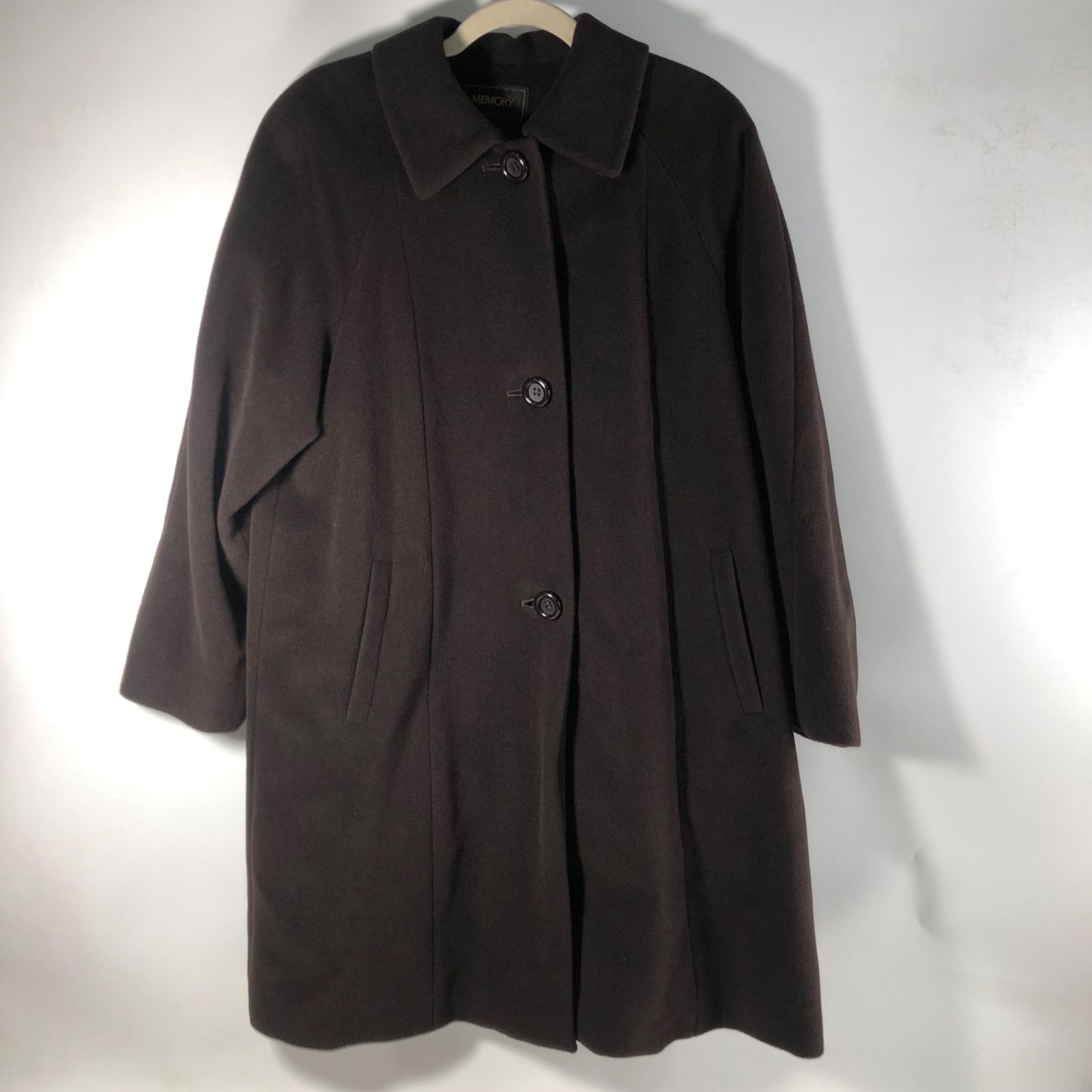 A1112-2-8 MEMORY メモリー レディース アンゴラ コート ハーフコート チェスターコート ブラウン 109JA64W 83-91-158
