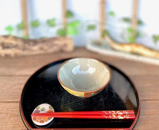 メーカー直送 九谷焼 飯碗 茶碗 大 吉田屋木米ツートン 裏絵