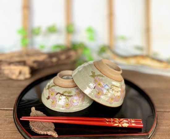 メーカー直送 九谷焼 飯碗 茶碗 ペア ソメイヨシノ 中絵 ITALAFRICACENTRALE_COM
