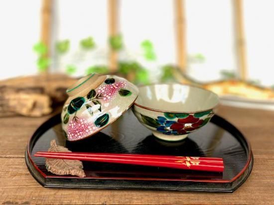 メーカー直送 九谷焼 飯碗 茶碗 ペア がく紫陽花ピンク ピンク＆コンビ山茶花 WWW_OPDRERGINERDOGAN_COM
