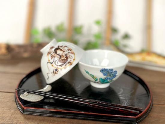 メーカー直送 九谷焼 飯碗 茶碗 ペア 風神雷神＆紫陽花 磁器 軽量 WWW_OPDRERGINERDOGAN_COM