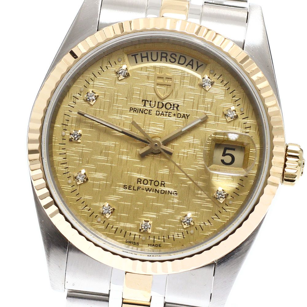 チュードル TUDOR 76213 プリンス デイトデイ 10Pダイヤ 自動巻き